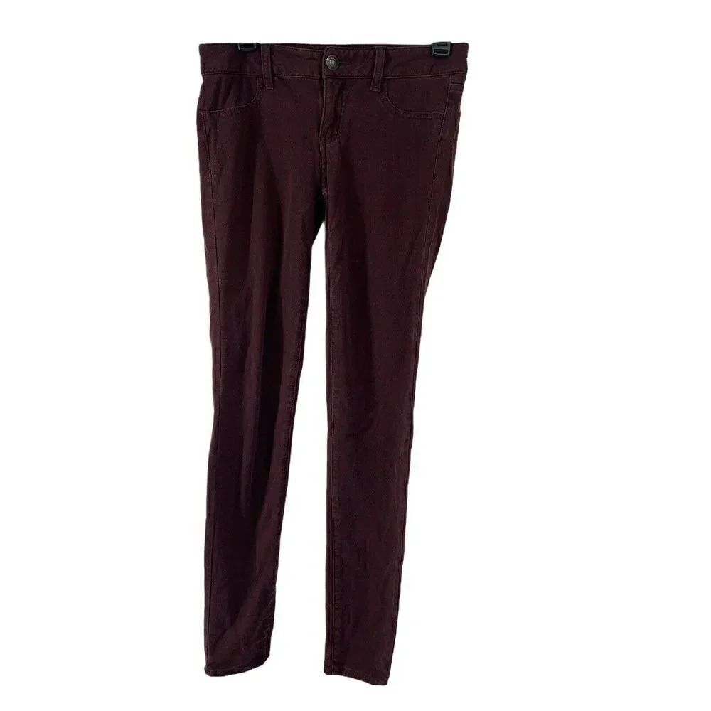 American Eagle Jegging Jeans Burgundy Red Size 4